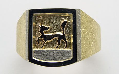 Siegelring aus Gold, mit Fuchs als Wappentier